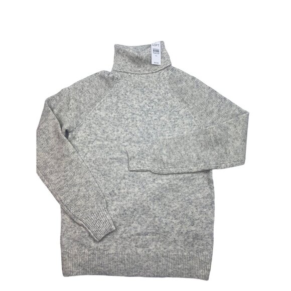 LOFT Women's  Size XS Stitchy Turtleneck Sweater Gray - Picture 2 of 11